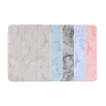 For iPad mini 6 Marble Texture Pattern Horizontal Flip Leather Tablet Case with Three-folding Holder & Pen Slot & Sleep / Wake-up Function(Blue)