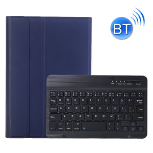 A06B Ultra-thin Detachable Bluetooth Keyboard Leather Tablet Case with Pen Slot & Holder for iPad mini 6(Dark Blue)