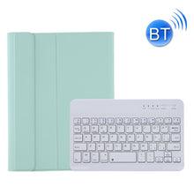 A06B Ultra-thin Detachable Bluetooth Keyboard Leather Tablet Case with Pen Slot & Holder for iPad mini 6(Light Green)