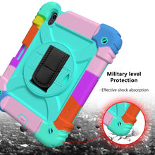 For iPad mini 6 Shockproof PC + Silicone Combination Tablet Case with Holder & Hand Strap & Shoulder Strap(Colorful Mint Green)