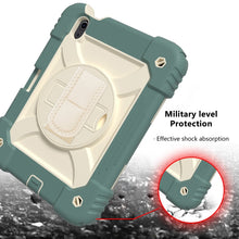 For iPad mini 6 Shockproof PC + Silicone Combination Tablet Case with Holder & Hand Strap & Shoulder Strap(Jade Green)