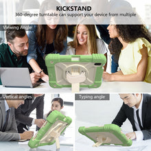 For iPad mini 6 Shockproof PC + Silicone Combination Tablet Case with Holder & Hand Strap & Shoulder Strap(Matcha Green)