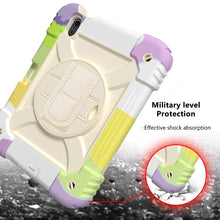 For iPad mini 6 Shockproof PC + Silicone Combination Tablet Case with Holder & Hand Strap & Shoulder Strap(Colorful Beige)