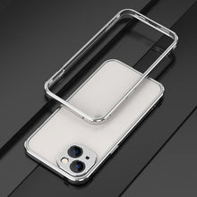 For iPhone 13 Aurora Series Lens Protector + Metal Frame Protective Case(Silver)