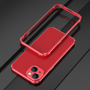 For iPhone 13 Aurora Series Lens Protector + Metal Frame Protective Case(Red)