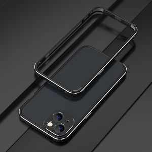 For iPhone 13 Aurora Series Lens Protector + Metal Frame Protective Case(Black Silver)