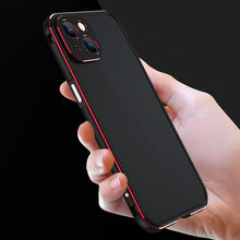 For iPhone 13 Aurora Series Lens Protector + Metal Frame Protective Case(Black Purple)