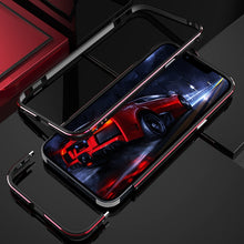 For iPhone 13 Pro Aurora Series Lens Protector + Metal Frame Protective Case (Black Red)