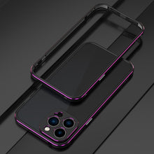 For iPhone 13 Pro Max Aurora Series Lens Protector + Metal Frame Protective Case (Black Purple)