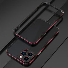 For iPhone 13 Pro Max Aurora Series Lens Protector + Metal Frame Protective Case (Black Red)