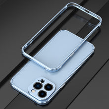 For iPhone 13 Pro Max Aurora Series Lens Protector + Metal Frame Protective Case (Blue Silver)
