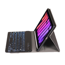 A06BS Ultra-thin Backlight Bluetooth Keyboard Leather Tablet Case with Holder & Pen Slot For iPad mini 6(Black)