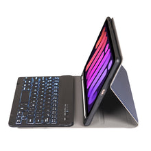 A06BS Ultra-thin Backlight Bluetooth Keyboard Leather Tablet Case with Holder & Pen Slot For iPad mini 6(Dark Blue)