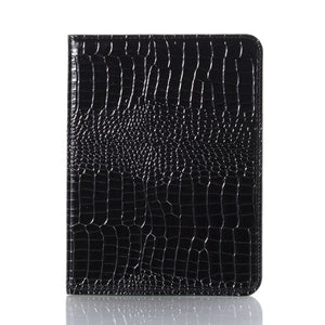 For iPad mini 6 Crocodile Texture Horizontal Flip Leather Tablet Case with Holder & Card Slot & Wallet(Black)