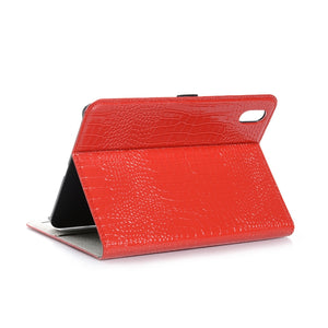 For iPad mini 6 Crocodile Texture Horizontal Flip Leather Tablet Case with Holder & Card Slot & Wallet(Red)