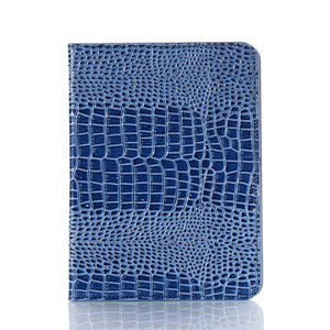 For iPad mini 6 Crocodile Texture Horizontal Flip Leather Tablet Case with Holder & Card Slot & Wallet(Blue)