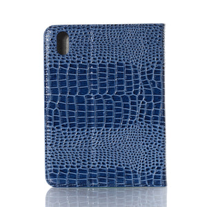 For iPad mini 6 Crocodile Texture Horizontal Flip Leather Tablet Case with Holder & Card Slot & Wallet(Blue)