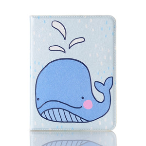 For iPad mini 6 Cartoon Pattern Horizontal Flip Leather Tablet Case with Card Slots & Holder & Wallet(Dolphin)