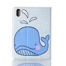 For iPad mini 6 Cartoon Pattern Horizontal Flip Leather Tablet Case with Card Slots & Holder & Wallet(Dolphin)