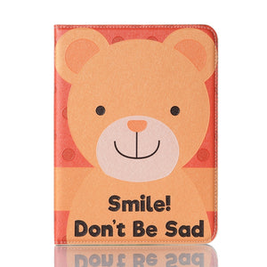 For iPad mini 6 Cartoon Pattern Horizontal Flip Leather Tablet Case with Card Slots & Holder & Wallet(Smile Bear)