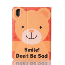 For iPad mini 6 Cartoon Pattern Horizontal Flip Leather Tablet Case with Card Slots & Holder & Wallet(Smile Bear)