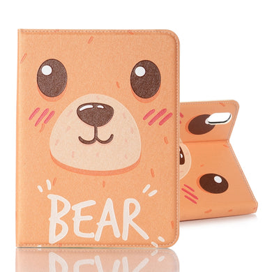 For iPad mini 6 Cartoon Pattern Horizontal Flip Leather Tablet Case with Card Slots & Holder & Wallet(Bear)