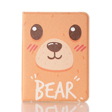 For iPad mini 6 Cartoon Pattern Horizontal Flip Leather Tablet Case with Card Slots & Holder & Wallet(Bear)