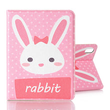 For iPad mini 6 Cartoon Pattern Horizontal Flip Leather Tablet Case with Card Slots & Holder & Wallet(Rabbit)