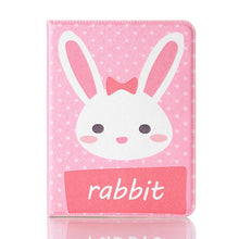 For iPad mini 6 Cartoon Pattern Horizontal Flip Leather Tablet Case with Card Slots & Holder & Wallet(Rabbit)