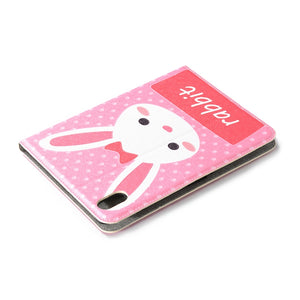 For iPad mini 6 Cartoon Pattern Horizontal Flip Leather Tablet Case with Card Slots & Holder & Wallet(Rabbit)