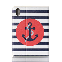 For iPad mini 6 Cartoon Pattern Horizontal Flip Leather Tablet Case with Card Slots & Holder & Wallet(Ship Anchor)