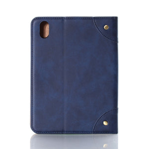 For iPad mini 6 Retro Book Style Horizontal Flip PU Leather Tablet Case with Holder & Card Slots & Wallet(Navy Blue)