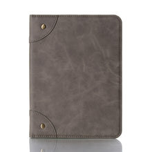 For iPad mini 6 Retro Book Style Horizontal Flip PU Leather Tablet Case with Holder & Card Slots & Wallet(Grey)