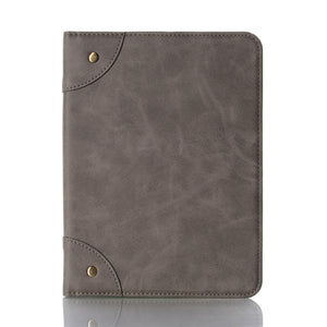 For iPad mini 6 Retro Book Style Horizontal Flip PU Leather Tablet Case with Holder & Card Slots & Wallet(Grey)