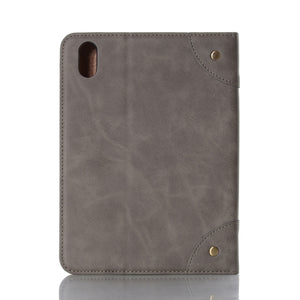 For iPad mini 6 Retro Book Style Horizontal Flip PU Leather Tablet Case with Holder & Card Slots & Wallet(Grey)