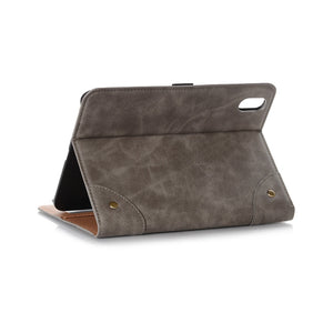 For iPad mini 6 Retro Book Style Horizontal Flip PU Leather Tablet Case with Holder & Card Slots & Wallet(Grey)