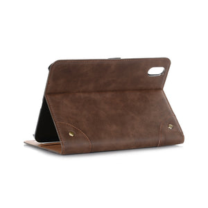 For iPad mini 6 Retro Book Style Horizontal Flip PU Leather Tablet Case with Holder & Card Slots & Wallet(Coffee)
