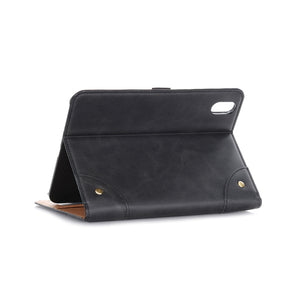 For iPad mini 6 Retro Book Style Horizontal Flip PU Leather Tablet Case with Holder & Card Slots & Wallet(Black)