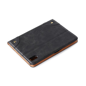 For iPad mini 6 Retro Book Style Horizontal Flip PU Leather Tablet Case with Holder & Card Slots & Wallet(Black)