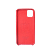 For iPhone 11 Woven Texture Sheepskin Leather Back Cover Semi-wrapped Shockproof Case (Red)