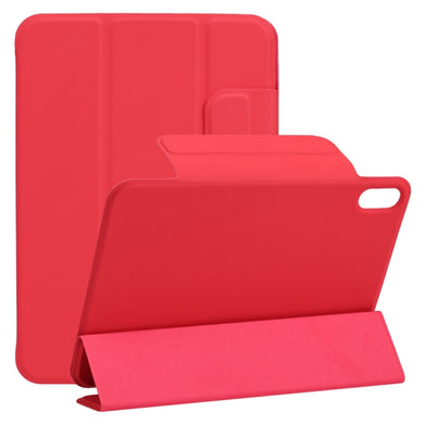 For iPad mini 6 Horizontal Flip Ultra-thin Fixed Buckle Magnetic PU Tablet Case With Three-folding Holder & Sleep / Wake-up Function(Red)