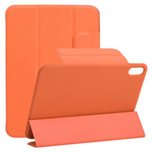 For iPad mini 6 Horizontal Flip Ultra-thin Fixed Buckle Magnetic PU Tablet Case With Three-folding Holder & Sleep / Wake-up Function(Orange)