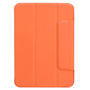 For iPad mini 6 Horizontal Flip Ultra-thin Fixed Buckle Magnetic PU Tablet Case With Three-folding Holder & Sleep / Wake-up Function(Orange)