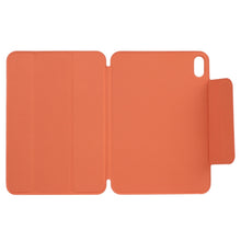 For iPad mini 6 Horizontal Flip Ultra-thin Fixed Buckle Magnetic PU Tablet Case With Three-folding Holder & Sleep / Wake-up Function(Orange)