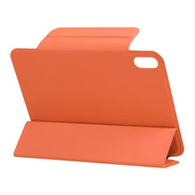 For iPad mini 6 Horizontal Flip Ultra-thin Fixed Buckle Magnetic PU Tablet Case With Three-folding Holder & Sleep / Wake-up Function(Orange)