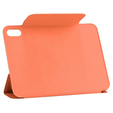 For iPad mini 6 Horizontal Flip Ultra-thin Fixed Buckle Magnetic PU Tablet Case With Three-folding Holder & Sleep / Wake-up Function(Orange)