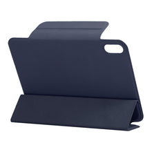 For iPad mini 6 Horizontal Flip Ultra-thin Fixed Buckle Magnetic PU Tablet Case With Three-folding Holder & Sleep / Wake-up Function(Dark Blue)