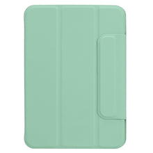 For iPad mini 6 Horizontal Flip Ultra-thin Fixed Buckle Magnetic PU Tablet Case With Three-folding Holder & Sleep / Wake-up Function(Mint Green)