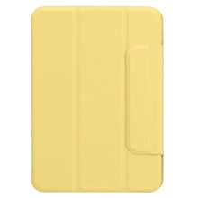 For iPad mini 6 Horizontal Flip Ultra-thin Fixed Buckle Magnetic PU Tablet Case With Three-folding Holder & Sleep / Wake-up Function(Yellow)