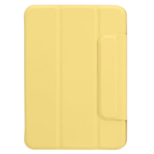 For iPad mini 6 Horizontal Flip Ultra-thin Fixed Buckle Magnetic PU Tablet Case With Three-folding Holder & Sleep / Wake-up Function(Yellow)